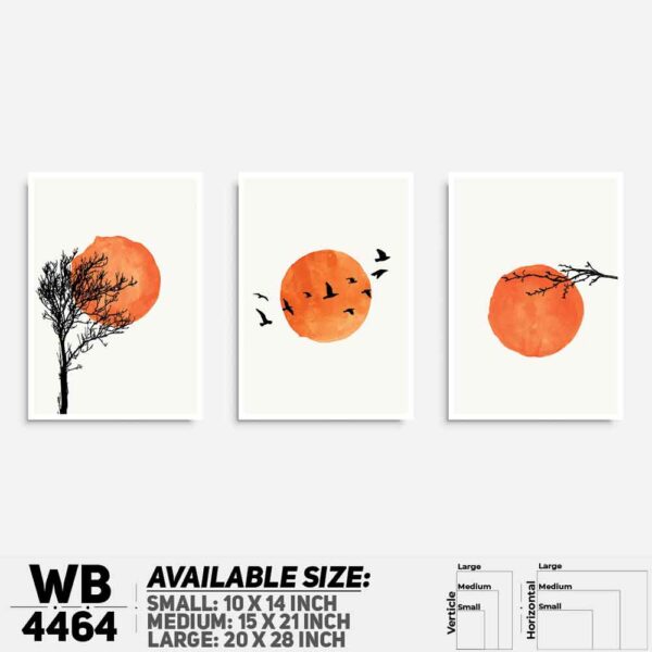 DDecorator Painted Landscape & Horizon Design (Set of 3) Wall Decoration And Home Decoration PVC Wall Board And Wall Canvas - WB4464