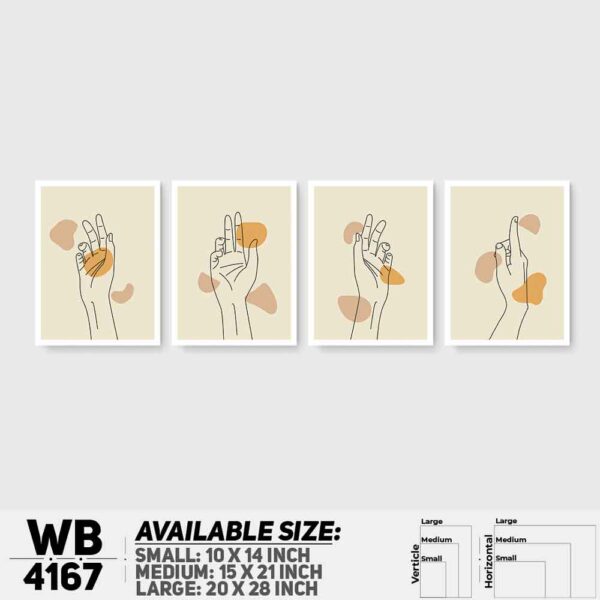 DDecorator Line Art Portrait Style (Set of 4) Wall Decoration And Home Decoration PVC Wall Board And Wall Canvas - WB4167