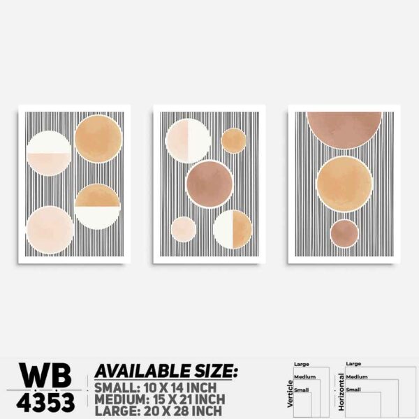 DDecorator Abstract Art (Set of 3) Wall Decoration And Home Decoration PVC Wall Board And Wall Canvas - WB4353