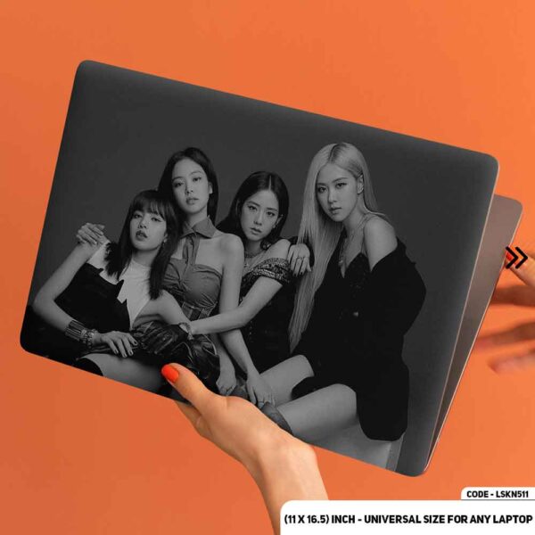 Black & White BLACKPINK Beauty Girls Matte Finished Removable Waterproof Laptop Sticker & Laptop Skin (Including FREE Accessories) - LSKN511 - DDecorator