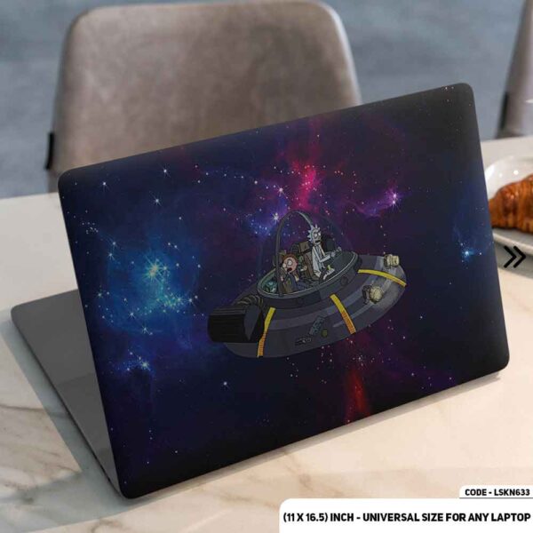 Rick And Morty With Spaceship Matte Finished Removable Waterproof Laptop Sticker & Laptop Skin (Including FREE Accessories) - LSKN633 - DDecorator