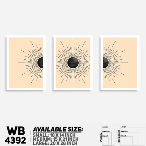 DDecorator Abstract Art (Set of 3) Wall Decoration And Home Decoration PVC Wall Board And Wall Canvas - WB4392