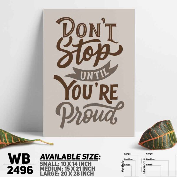 DDecorator Don't Stop - Motivational Wall Decoration And Home Decoration PVC Wall Board And Wall Canvas - WB2496