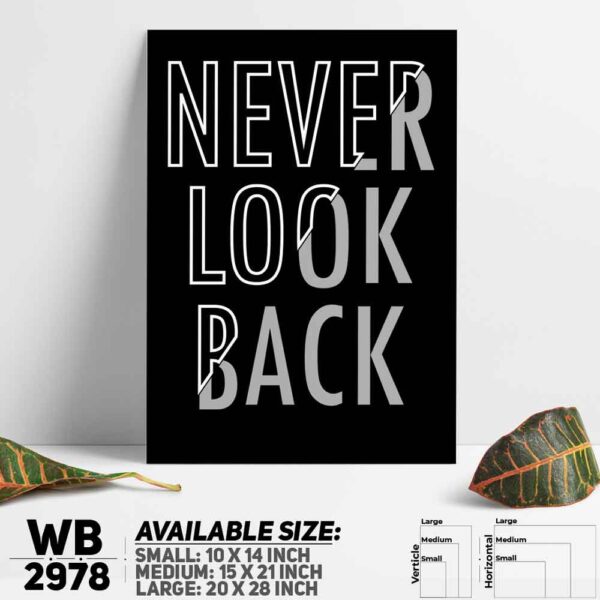 DDecorator Never Look Back - Motivational Wall Decoration And Home Decoration PVC Wall Board And Wall Canvas - WB2978