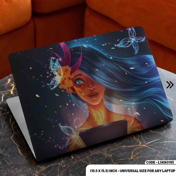 Digital Fantacy Anime Cartoon Art Illustration Matte Finished Removable Waterproof Laptop Sticker & Laptop Skin (Including FREE Accessories) - LSKN3195 - DDecorator
