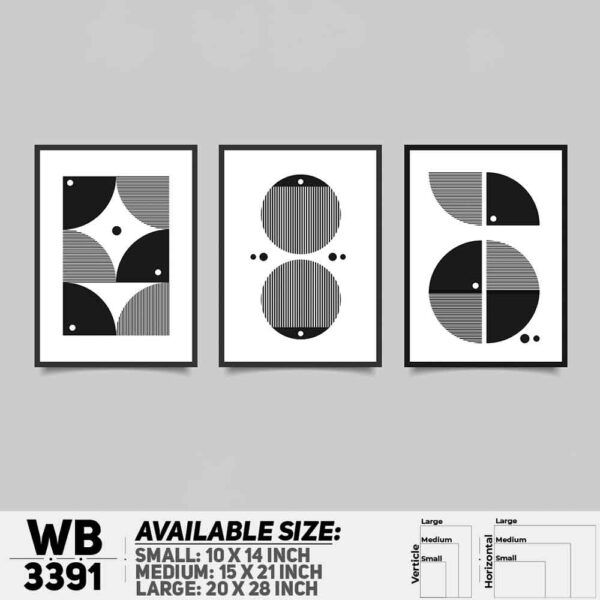 DDecorator Abstract ArtWork (Set of 3) Wall Decoration And Home Decoration PVC Wall Board And Wall Canvas - WB3391