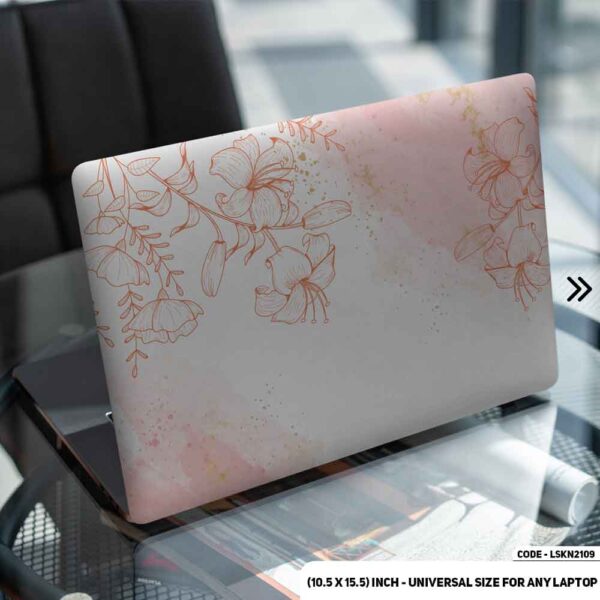 Flower Pattern Floral Design Matte Finished Removable Waterproof Laptop Sticker & Laptop Skin (Including FREE Accessories) - LSKN2109 - DDecorator