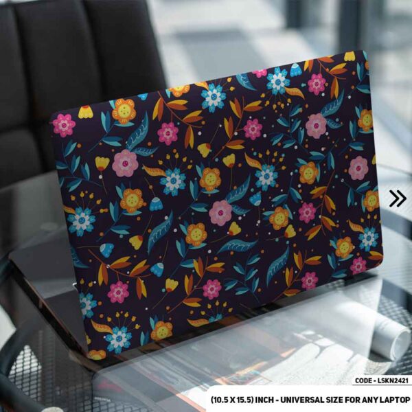 Flower Pattern Floral Design Matte Finished Removable Waterproof Laptop Sticker & Laptop Skin (Including FREE Accessories) - LSKN2421 - DDecorator
