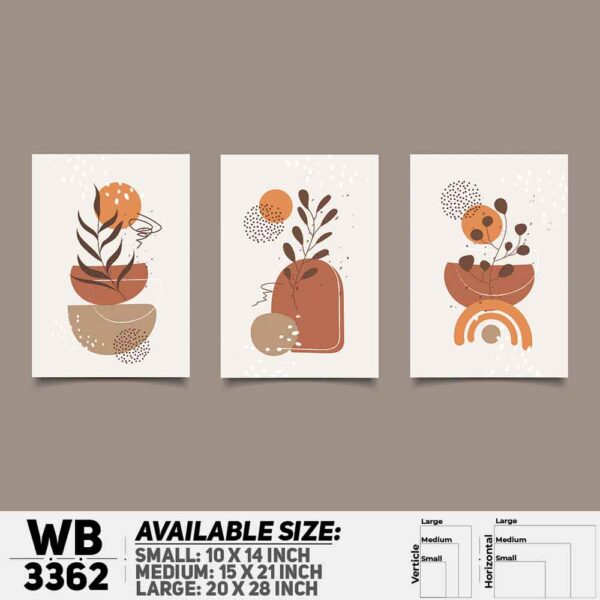 DDecorator Flower And Leaf ArtWork (Set of 3) Wall Decoration And Home Decoration PVC Wall Board And Wall Canvas - WB3362