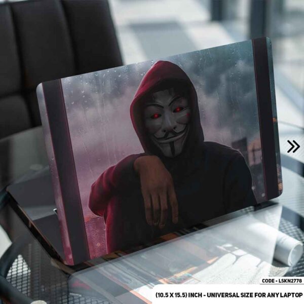 Anonymous Boy Matte Finished Removable Waterproof Laptop Sticker & Laptop Skin (Including FREE Accessories) - LSKN2778 - DDecorator